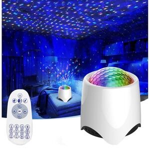 LED Star Projector Light Night Lamp with Remote Control Bluetooth Speaker